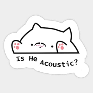 is he acoustic cat meme goat mustache Sticker